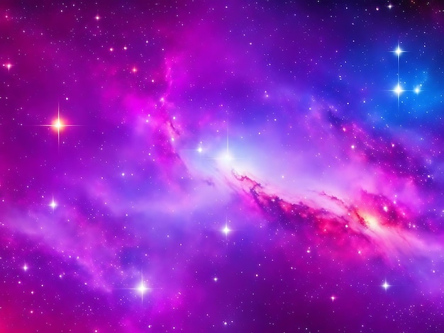 Piękne tło galaktyki z pyłem gwiezdnym mgławicy kosmicznej i jasnymi świecącymi gwiazdami we wszechświecie