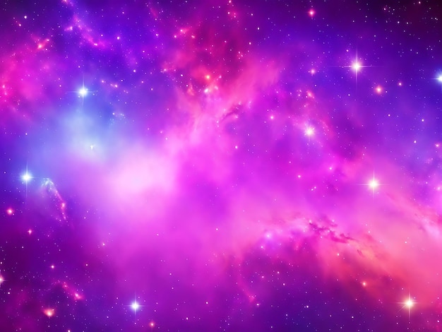 Piękne tło galaktyki z pyłem gwiezdnym mgławicy kosmicznej i jasnymi świecącymi gwiazdami we wszechświecie