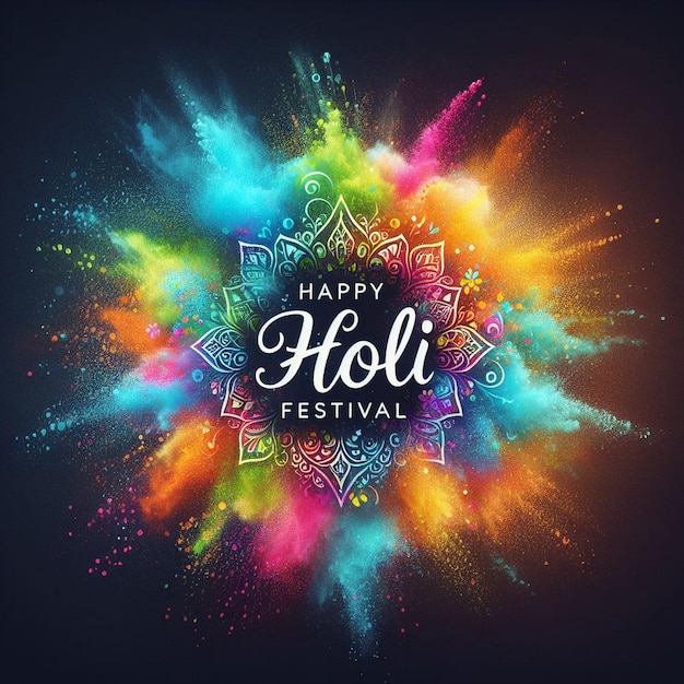 Piękne tło Holi Kreatywny projekt kartki powitalnej Holi Projekt karty życzeń Holi
