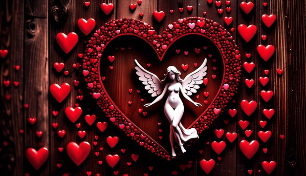 Zdjęcie piękne tło serca tło dnia walentynek z czerwonymi sercami uroczy miłość baner 3d serca