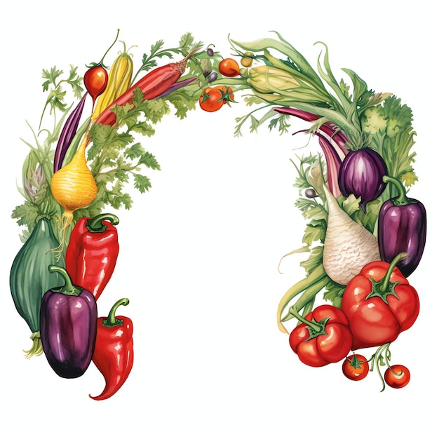 piękne warzywa łuk akwarela ilustracja clipartów warzyw