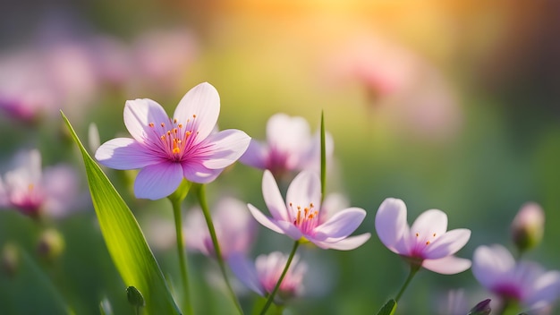 Piękne wiosenne kwiaty na rozmytym tle