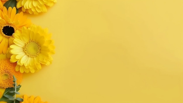 Piękne wiosenne kwiaty na tle papieru Wygenerowane AI