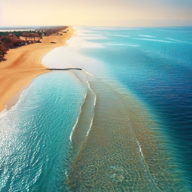 Piękne wybrzeże plaży w Morzu Czerwonym