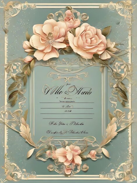 Zdjęcie piękne zaproszenia ślubne karty powitalne w eleganckim stylu vintage dla celów internetowych