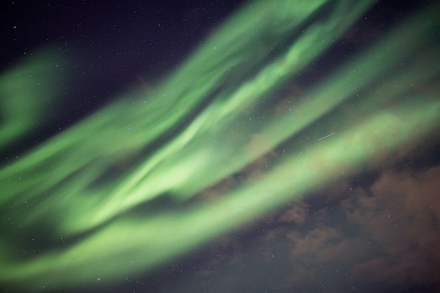 Piękne Zielone Zorza Polarna, Wybuch Borealis Aurora Z Gwiaździste