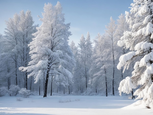 Piękne zimowe drzewo rano