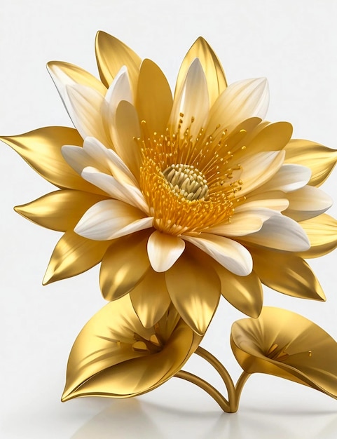 Piękne złote kwiaty w tle kwiatów ogrodowych roślina z białym tłem generatywny al
