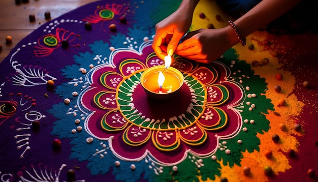 piękne, żywe kolory w stylu Diwali