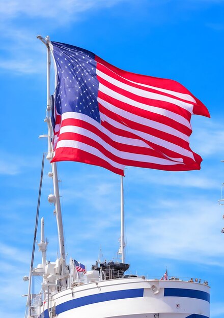 Zdjęcie piękno ameryki flaga przyjęta przez naturę z pomocą generatora sztucznej inteligencji