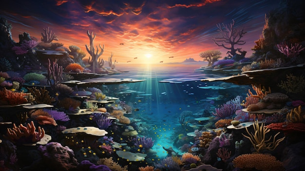 Piękno kolorowej rafy koralowej w podwodnym sanktuarium