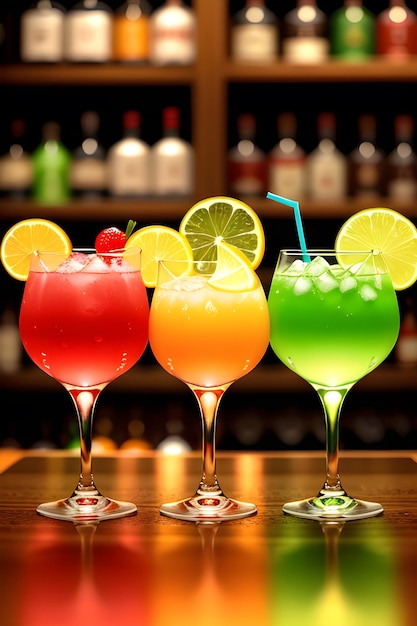 Piękno kolorowy koktajl alkoholowy