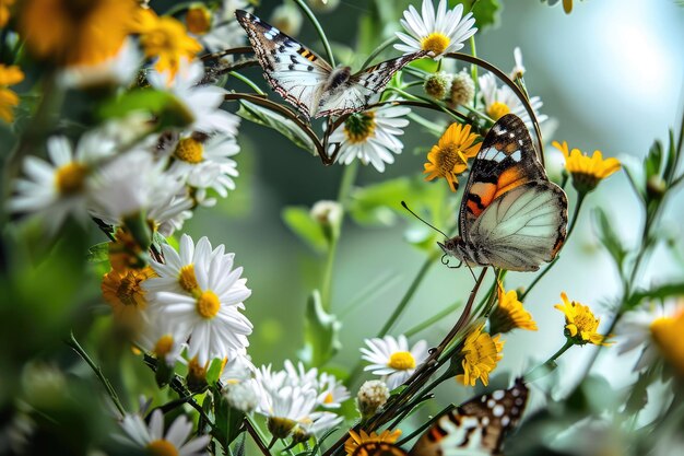 Piękno natury uchwycone w ramie serca z motylami