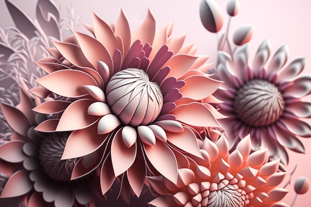 Piękno różowy mate realistyczna ilustracja kwiat Generative AI