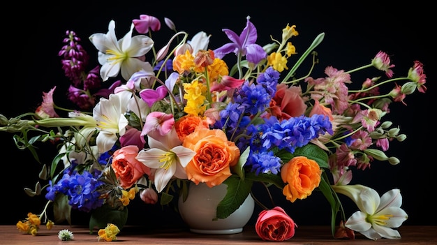 piękno w naturze wielokolorowy bukiet świeżych kwiatów