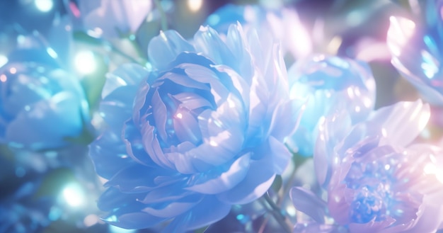 Piękny 3D holograficzny kryształ kwiat ilustracji materiał tła