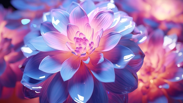 Piękny 3D holograficzny kryształ kwiat ilustracji materiał tła
