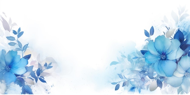 Piękny abstrakcyjny niebieski akwarela kwiatowy wzór tła piękny Generative AI AIG32