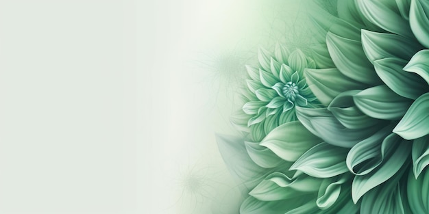 Piękny abstrakcyjny zielony rysunek ołówkiem kwiatowy wzór tła piękny Generative AI AIG32