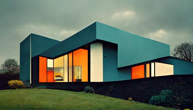 Zdjęcie piękny angielski nowoczesny projekt domu
