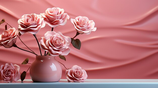 Piękny baner z obrazem kwiatów różowych kwiatowy koncept kartka podarunkowa kopia przestrzeni