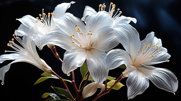 Piękny biały kwiat na ciemnym tle