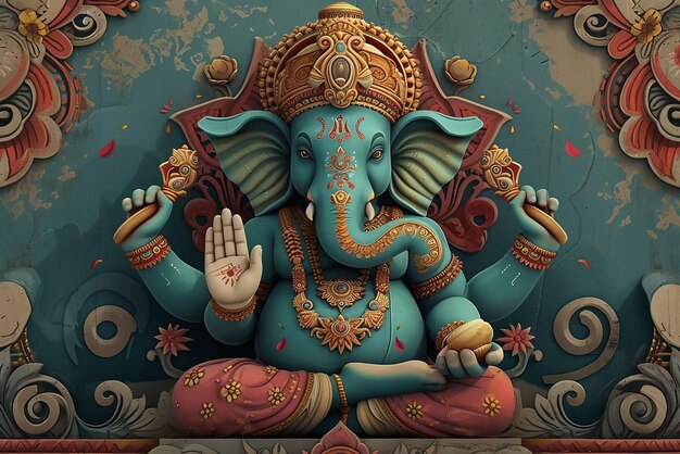 Piękny bożek hinduskiego boga Ganesha