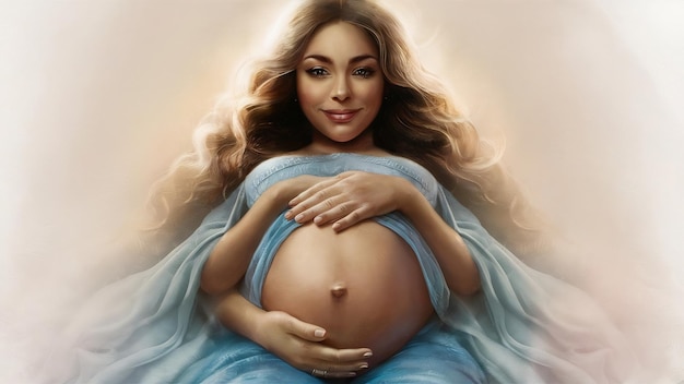 Piękny brzuch w ciąży.