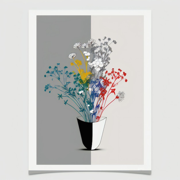 piękny bukiet kwiatów w minimalistycznym stylu