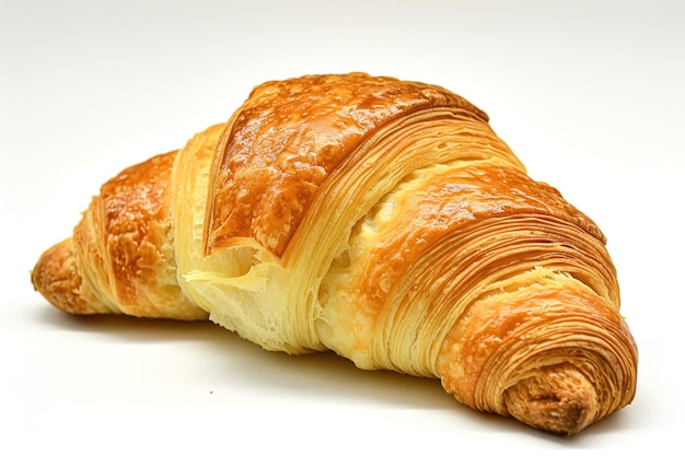 Piękny croissant na białym tle