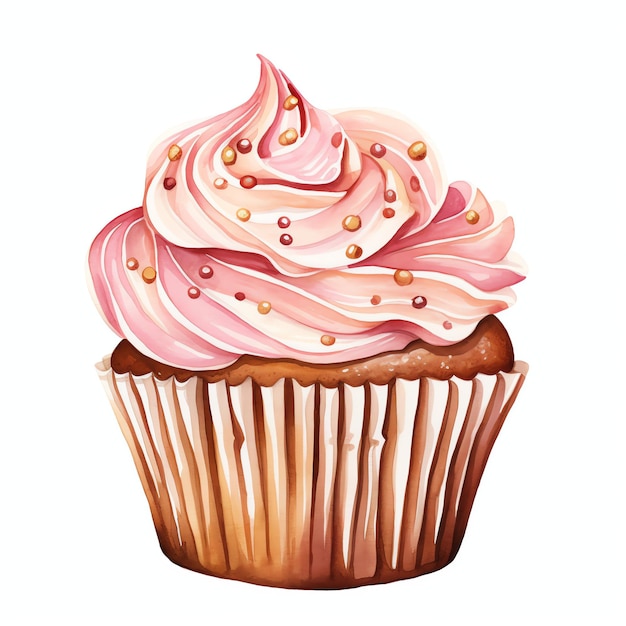 Piękny cupcake w stylu boho ilustracja klipartowa