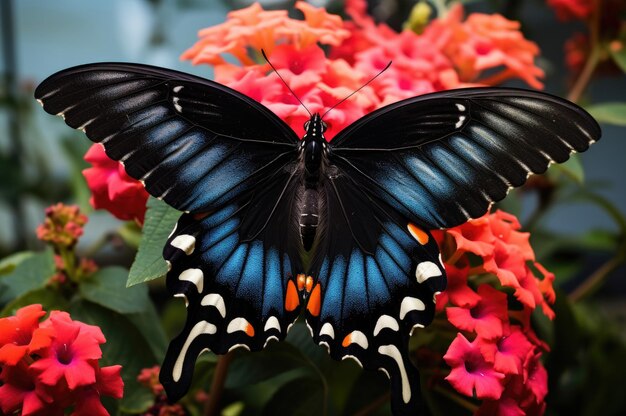 Piękny czarny motyl monarcha