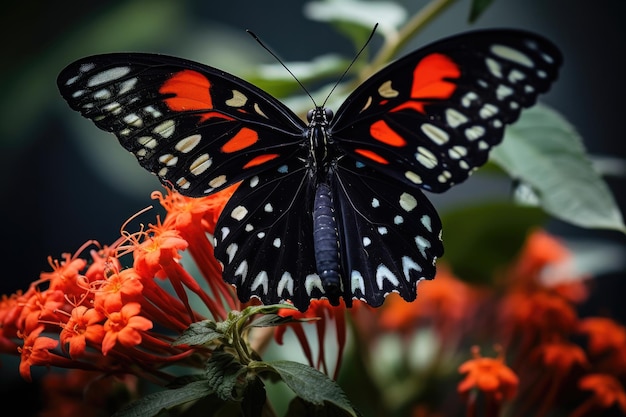 Piękny czarny motyl monarcha