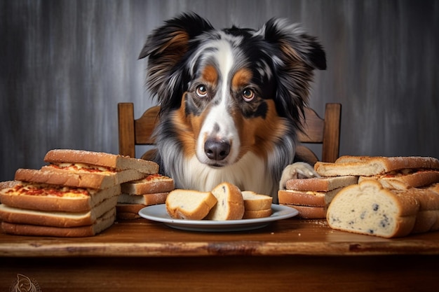 piękny czerwony i biały pies border collie w kawiarni Zdjęcie wysokiej jakości