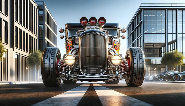 Piękny hot rod vintage samochód motoryzacyjny tapety tła szablon