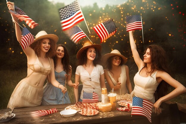 Piękny i niesamowity obraz na dzień niepodległości USA wygenerowany przez AI