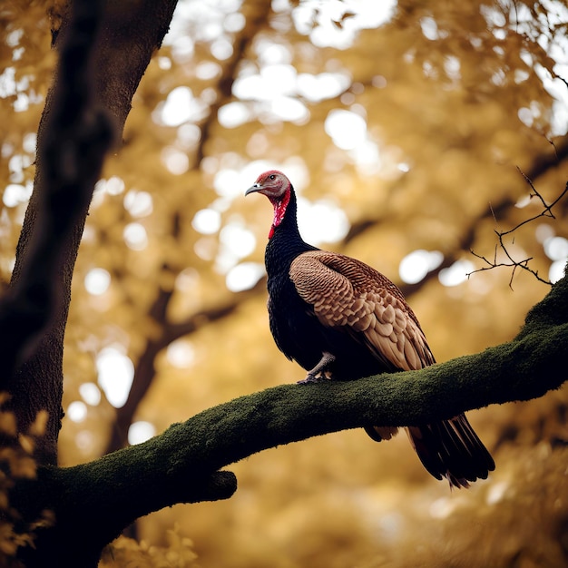 Piękny indyjski ptak siedzący na gałęzi drzewa