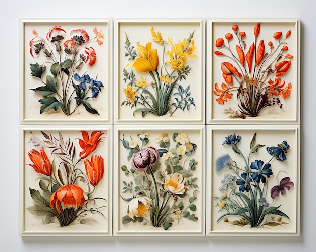 Piękny jasny kwiatowy wzór dekoracyjny na porcelanowych płytkach