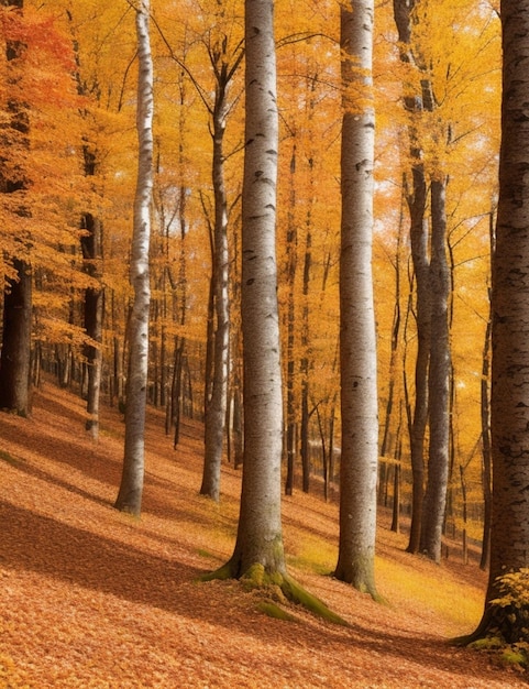 Piękny jesienny słowiański las