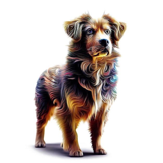 Piękny kolorowy portret psa AI sztuka wektorowa ilustracja cyfrowa obraz