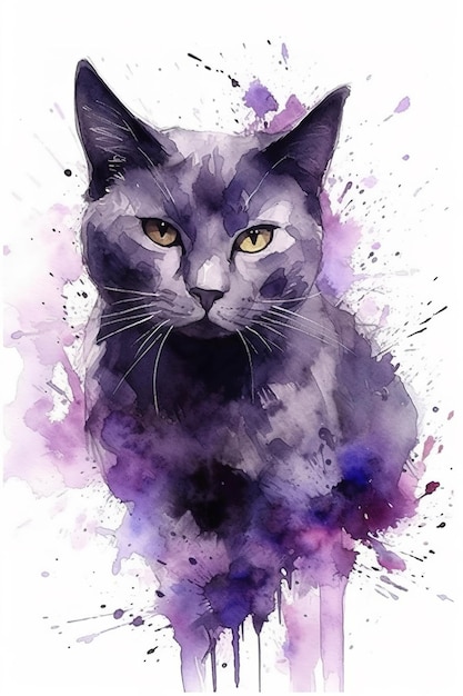 Piękny kot maluje projekt graficznygenerative ai