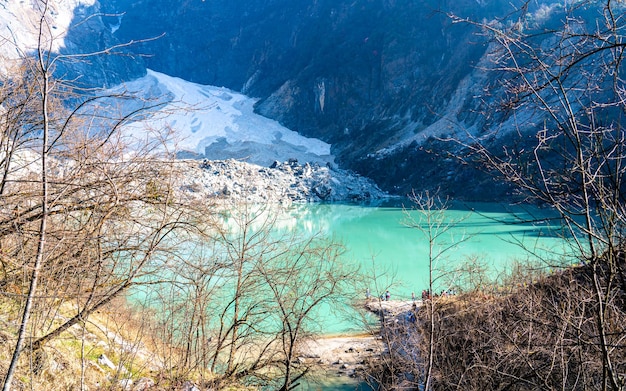 piękny krajobraz widok na jezioro lodowcowe Kapuche Nepal