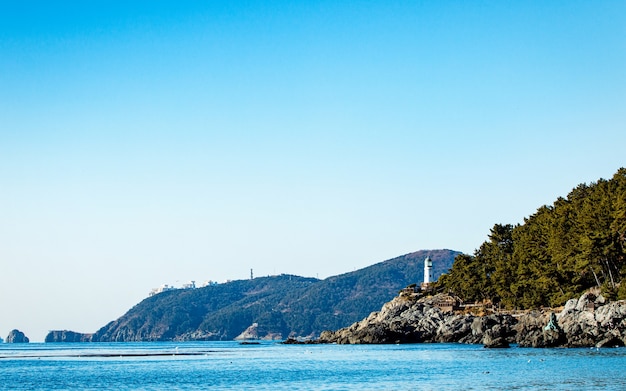piękny krajobraz widok na morze plaża busan korea południowa