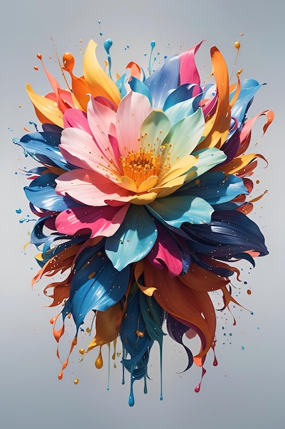 Piękny kwiat artystyczny akrylowy kolor powitalny sztuka minimalistyczny design