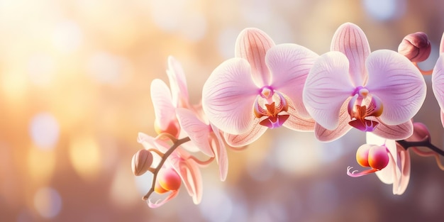 Piękny kwiat orchidei powiększony w makro