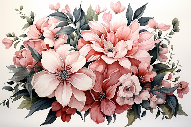 Piękny kwiatowy bukiet różowych kwiatów