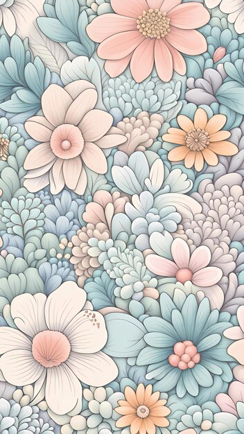 Piękny kwiatowy wzór tekstury tła tapety ilustracji