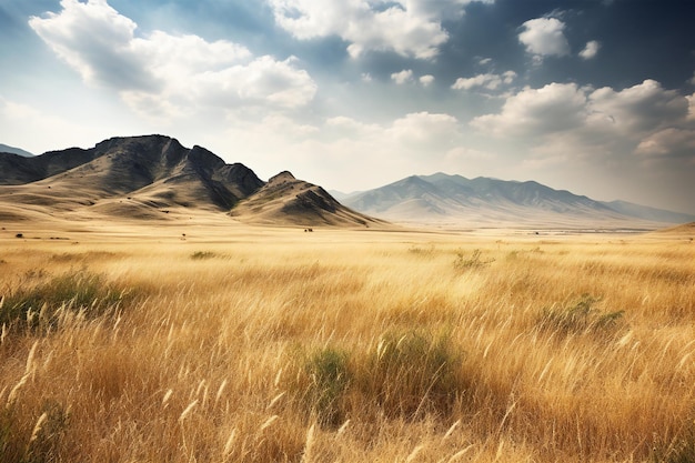 Piękny letni krajobraz na stepie Kazachstanu Toned