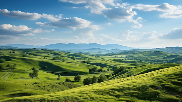 Piękny letni krajobraz w górach Widok panoramiczny