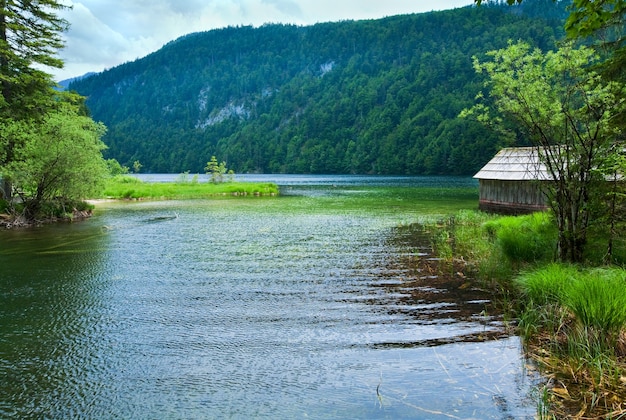 Piękny Letni Widok Na Jezioro Alpejskie Toplitzsee, Austria